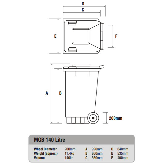 140 Litre Wheelie Bins Wheelie Bins Garbage Bins Wheelie Bin